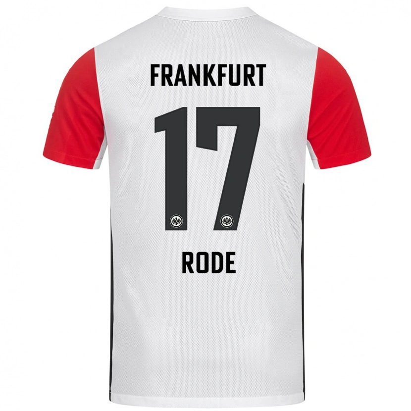 Danxen Hombre Camiseta Sebastian Rode #17 Blanco Rojo 1ª Equipación 2024/25 La Camisa México