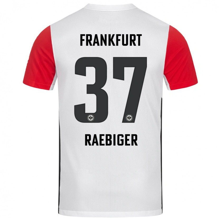 Danxen Hombre Camiseta Sidney Raebiger #37 Blanco Rojo 1ª Equipación 2024/25 La Camisa México