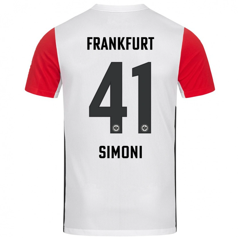Danxen Hombre Camiseta Simon Simoni #41 Blanco Rojo 1ª Equipación 2024/25 La Camisa México