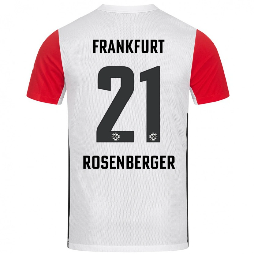 Danxen Hombre Camiseta Robin Rosenberger #21 Blanco Rojo 1ª Equipación 2024/25 La Camisa México