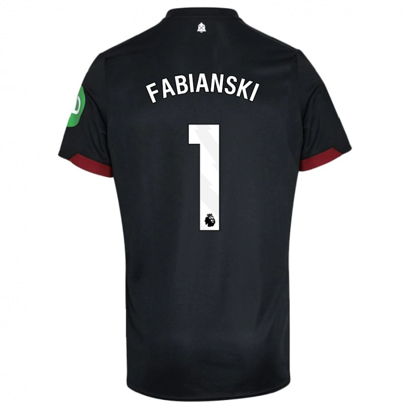 Danxen Hombre Camiseta Lukasz Fabianski #1 Negro Blanco 2ª Equipación 2024/25 La Camisa México