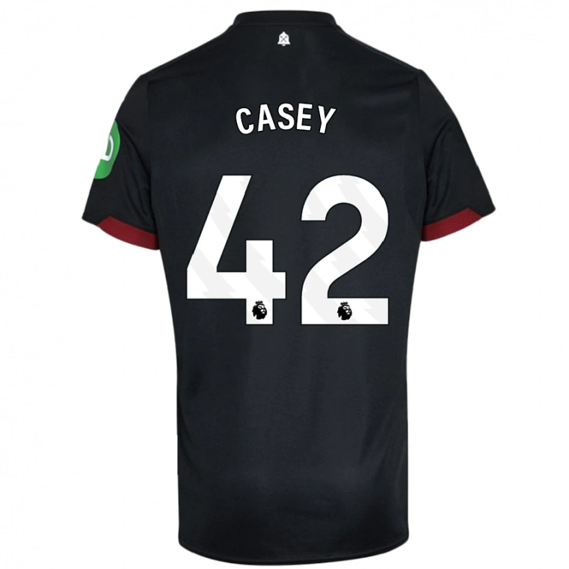 Danxen Hombre Camiseta Kaelan Casey #42 Negro Blanco 2ª Equipación 2024/25 La Camisa México