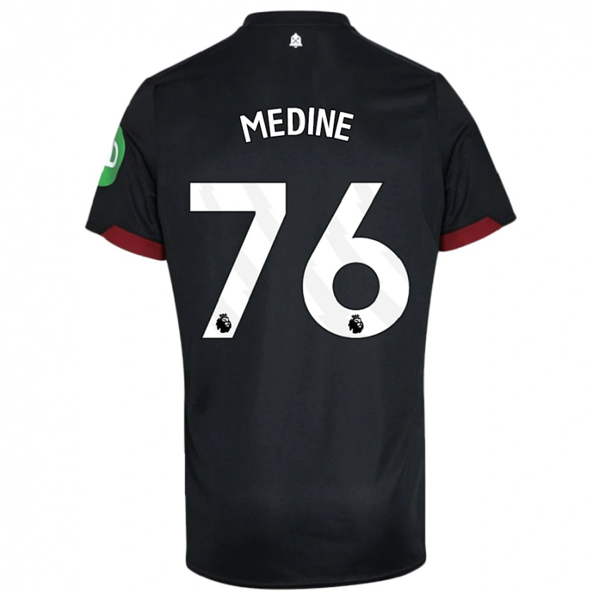Danxen Hombre Camiseta Jethro Medine #76 Negro Blanco 2ª Equipación 2024/25 La Camisa México