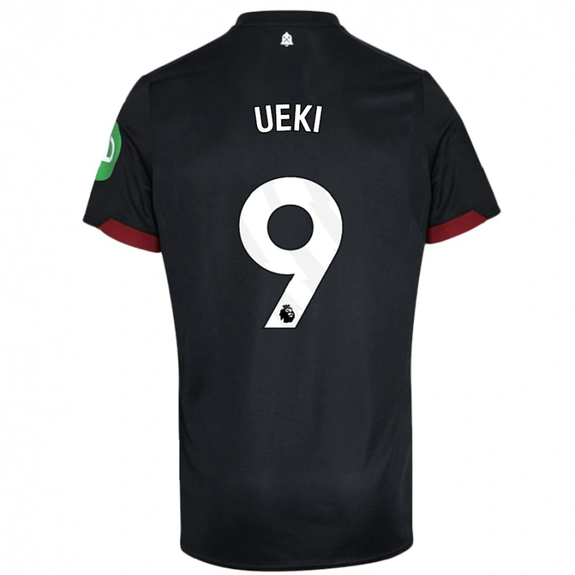 Danxen Hombre Camiseta Riko Ueki #9 Negro Blanco 2ª Equipación 2024/25 La Camisa México