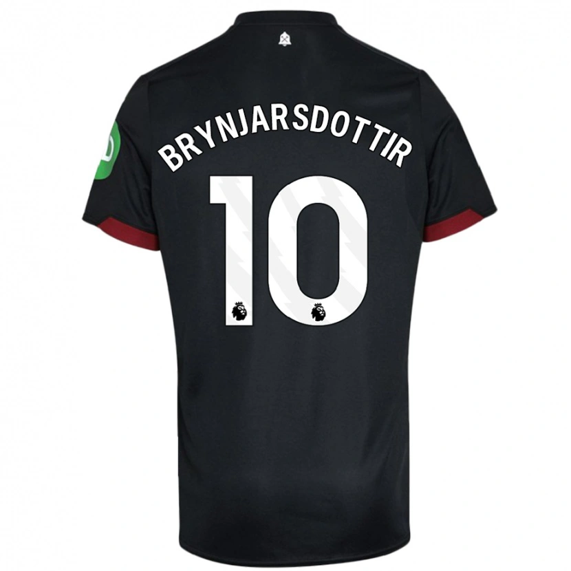 Danxen Hombre Camiseta Dagný Brynjarsdóttir #10 Negro Blanco 2ª Equipación 2024/25 La Camisa México