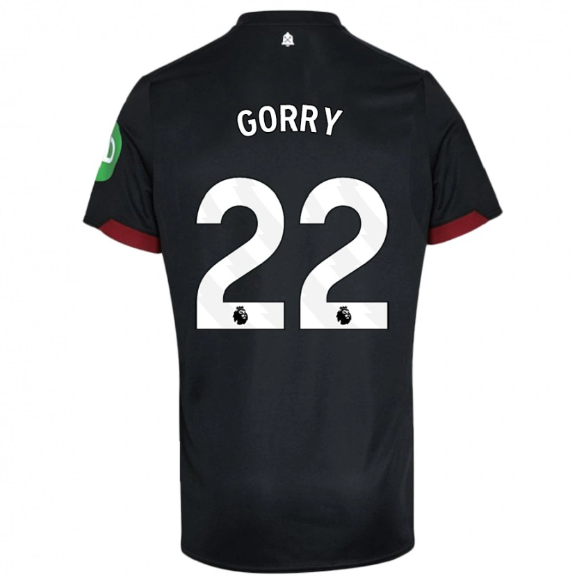 Danxen Hombre Camiseta Katrina Gorry #22 Negro Blanco 2ª Equipación 2024/25 La Camisa México