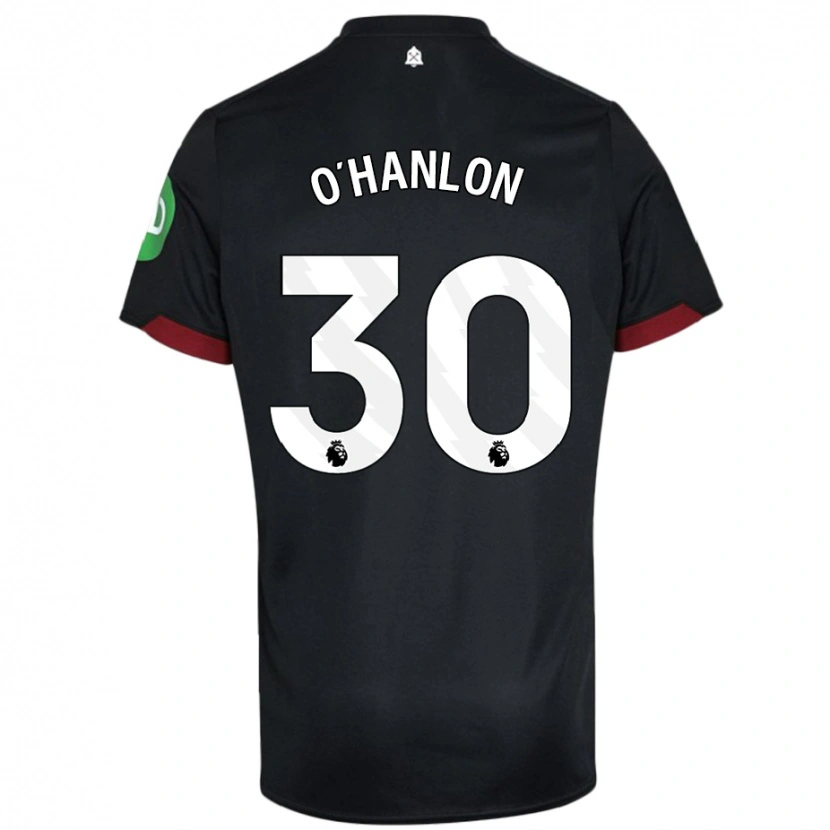 Danxen Hombre Camiseta Katie O'hanlon #30 Negro Blanco 2ª Equipación 2024/25 La Camisa México
