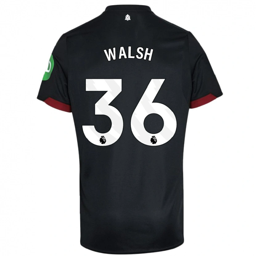 Danxen Hombre Camiseta Soraya Walsh #36 Negro Blanco 2ª Equipación 2024/25 La Camisa México