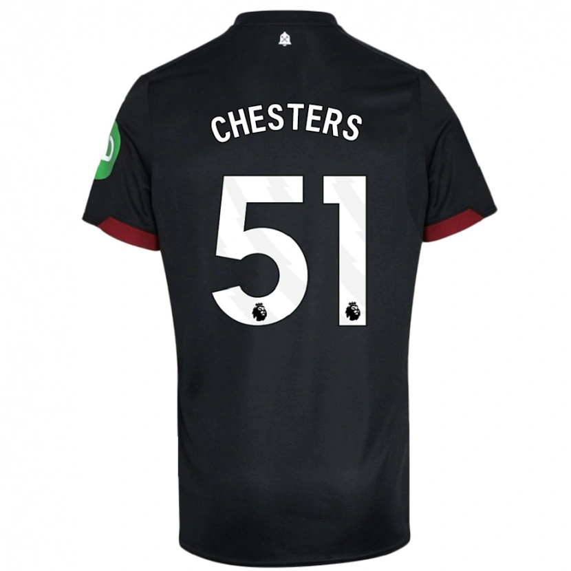 Danxen Hombre Camiseta Dan Chesters #51 Negro Blanco 2ª Equipación 2024/25 La Camisa México