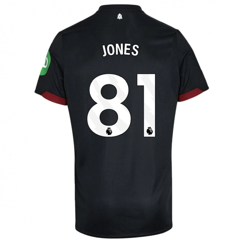 Danxen Hombre Camiseta Liam Jones #81 Negro Blanco 2ª Equipación 2024/25 La Camisa México