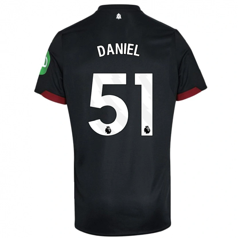 Danxen Hombre Camiseta Daniel Chesters #51 Negro Blanco 2ª Equipación 2024/25 La Camisa México