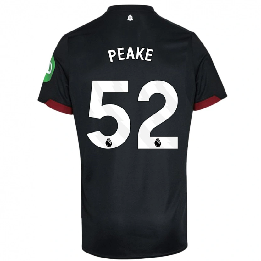Danxen Hombre Camiseta Lennon Peake #52 Negro Blanco 2ª Equipación 2024/25 La Camisa México
