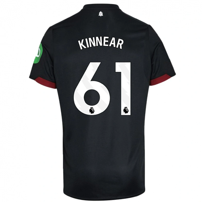 Danxen Hombre Camiseta Brian Kinnear #61 Negro Blanco 2ª Equipación 2024/25 La Camisa México