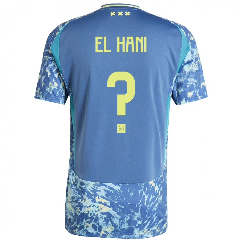 Danxen Hombre Camiseta Aymean El Hani #0 Gris Azul Amarillo 2ª Equipación 2024/25 La Camisa México