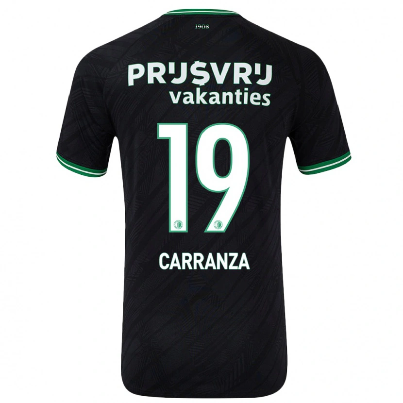 Danxen Hombre Camiseta Julián Carranza #19 Negro Verde 2ª Equipación 2024/25 La Camisa México