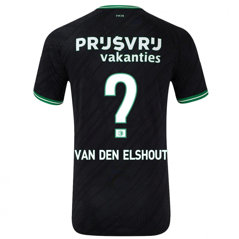Danxen Hombre Camiseta Tobias Van Den Elshout #0 Negro Verde 2ª Equipación 2024/25 La Camisa México