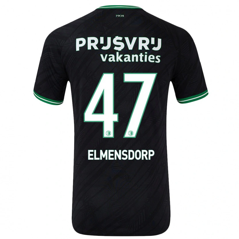 Danxen Hombre Camiseta Paris Elmensdorp #47 Negro Verde 2ª Equipación 2024/25 La Camisa México