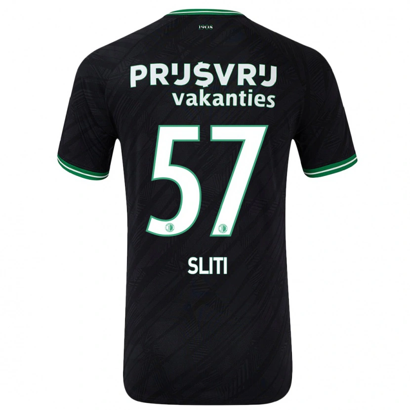 Danxen Hombre Camiseta Aymen Sliti #57 Negro Verde 2ª Equipación 2024/25 La Camisa México