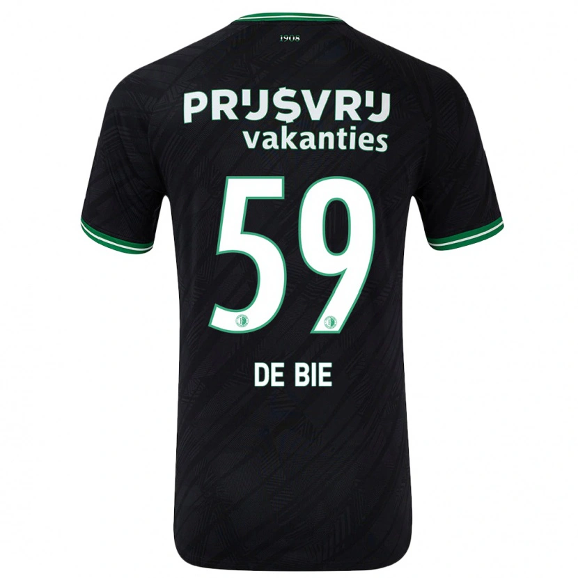 Danxen Hombre Camiseta Joey De Bie #59 Negro Verde 2ª Equipación 2024/25 La Camisa México