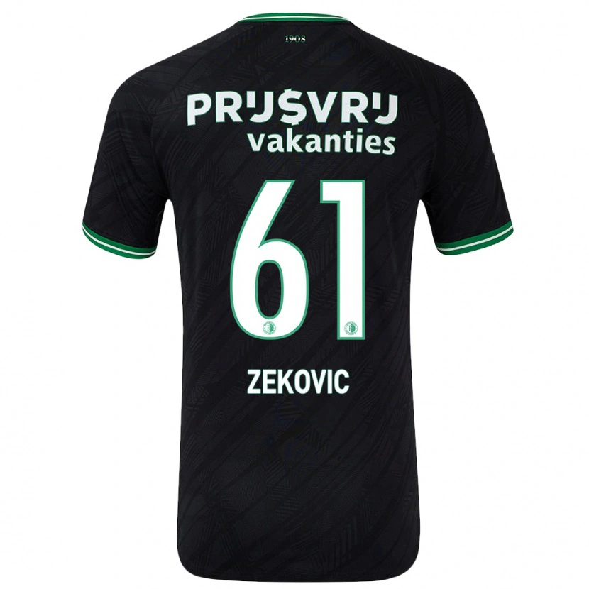 Danxen Hombre Camiseta Aleks Zekovic #61 Negro Verde 2ª Equipación 2024/25 La Camisa México