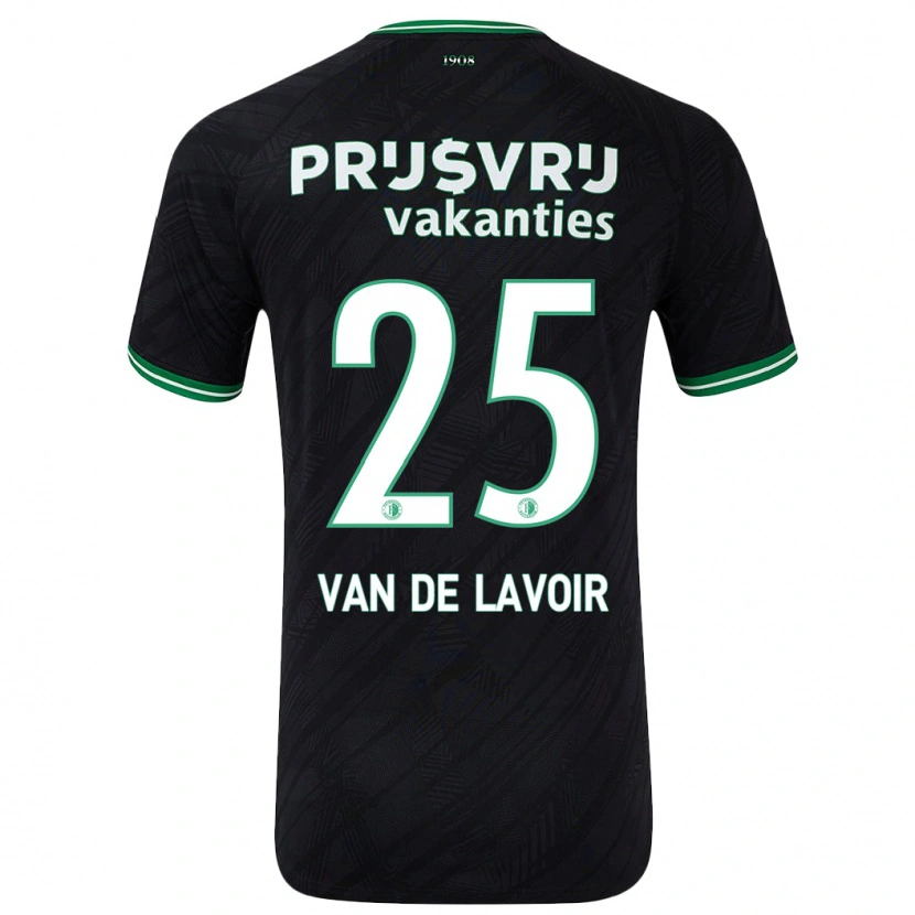 Danxen Hombre Camiseta Romeé Van De Lavoir #25 Negro Verde 2ª Equipación 2024/25 La Camisa México
