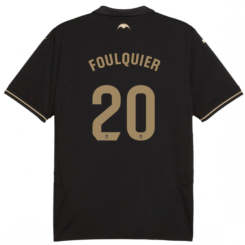 Danxen Hombre Camiseta Dimitri Foulquier #20 Negro 2ª Equipación 2024/25 La Camisa México