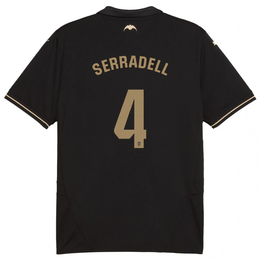 Danxen Hombre Camiseta Álex Serradell #4 Negro 2ª Equipación 2024/25 La Camisa México