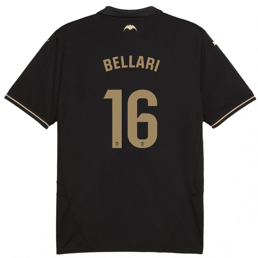 Danxen Hombre Camiseta Hamza Bellari #16 Negro 2ª Equipación 2024/25 La Camisa México