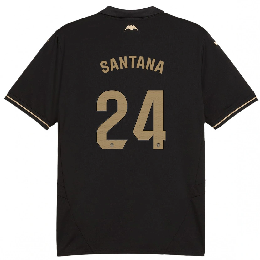 Danxen Hombre Camiseta Ismael Santana #24 Negro 2ª Equipación 2024/25 La Camisa México