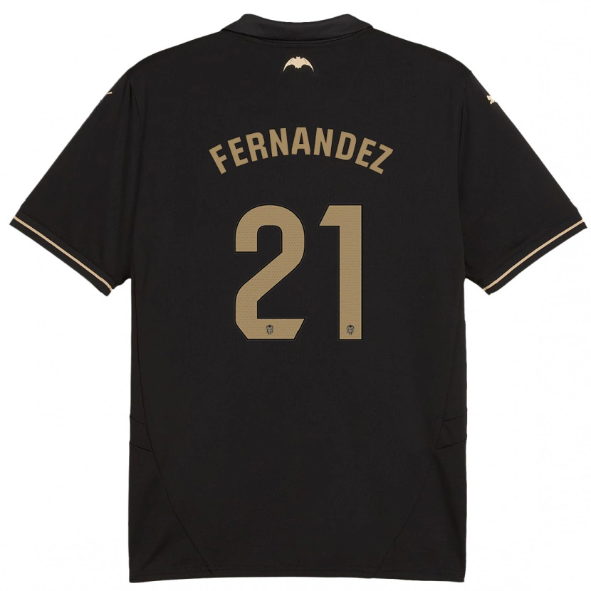 Danxen Hombre Camiseta Estela Fernández #21 Negro 2ª Equipación 2024/25 La Camisa México