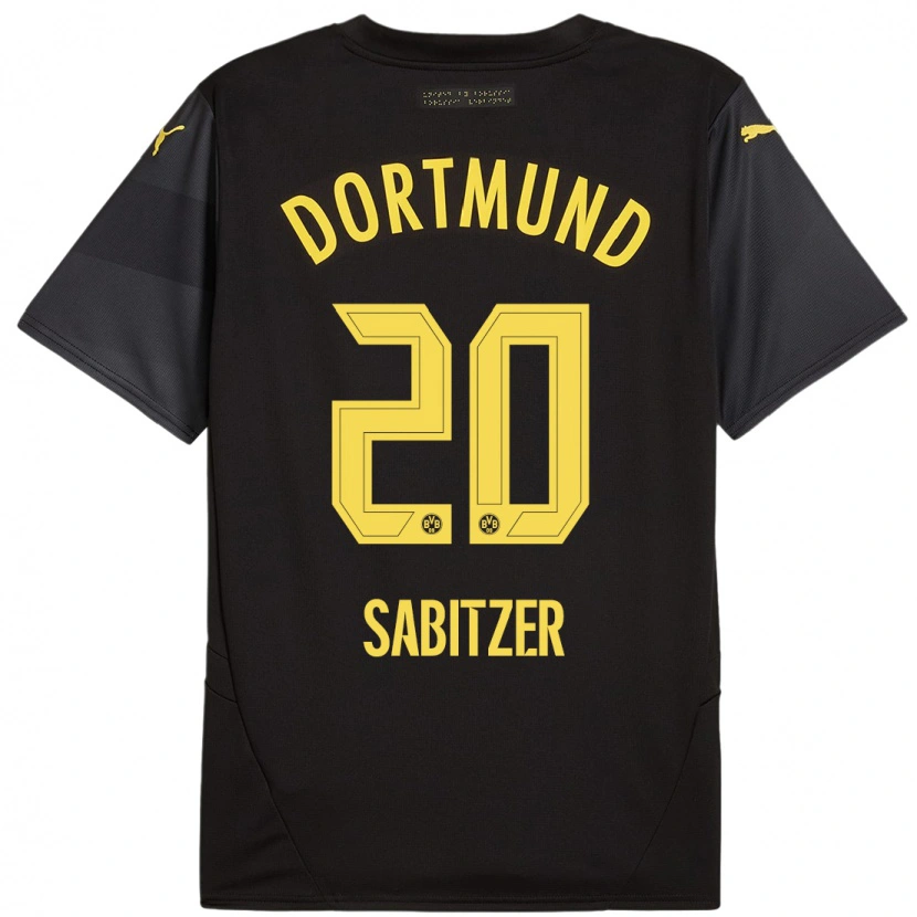 Danxen Hombre Camiseta Marcel Sabitzer #20 Negro Amarillo 2ª Equipación 2024/25 La Camisa México