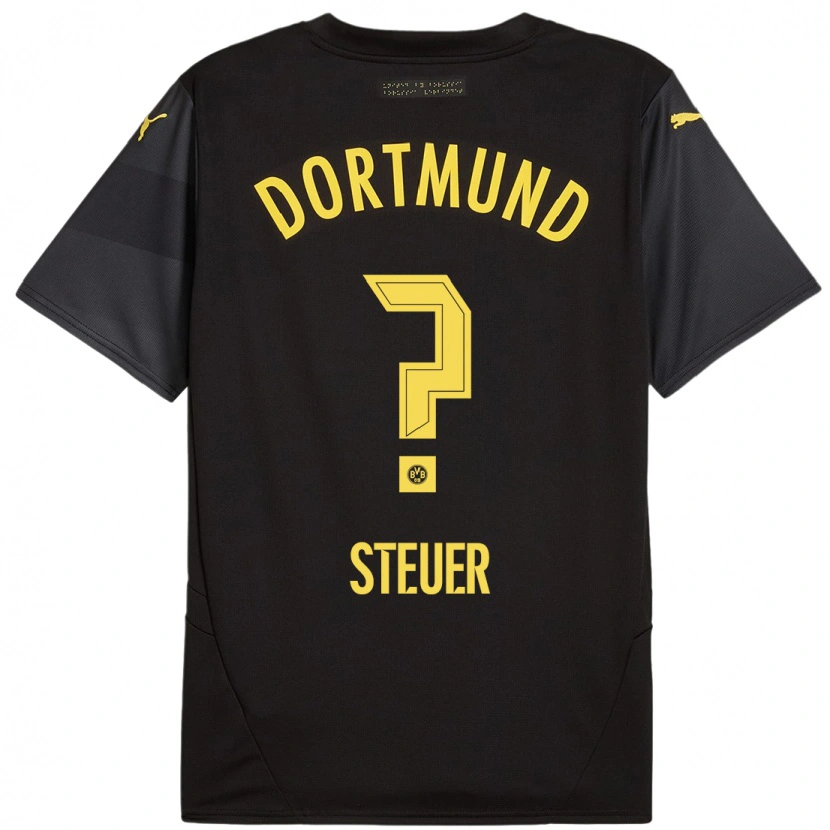 Danxen Hombre Camiseta Etienne Steuer #0 Negro Amarillo 2ª Equipación 2024/25 La Camisa México