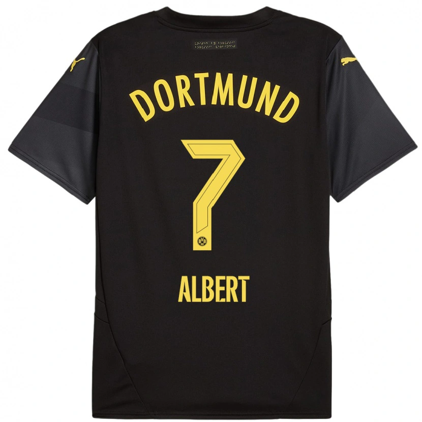 Danxen Hombre Camiseta Mathis Albert #7 Negro Amarillo 2ª Equipación 2024/25 La Camisa México