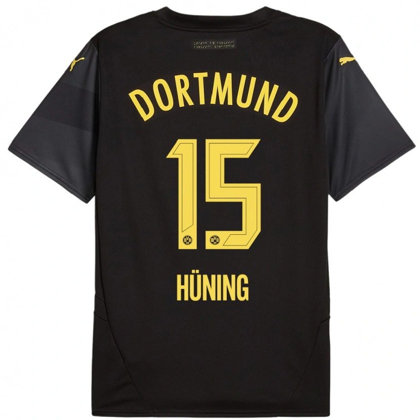 Danxen Hombre Camiseta Ben Hüning #15 Negro Amarillo 2ª Equipación 2024/25 La Camisa México