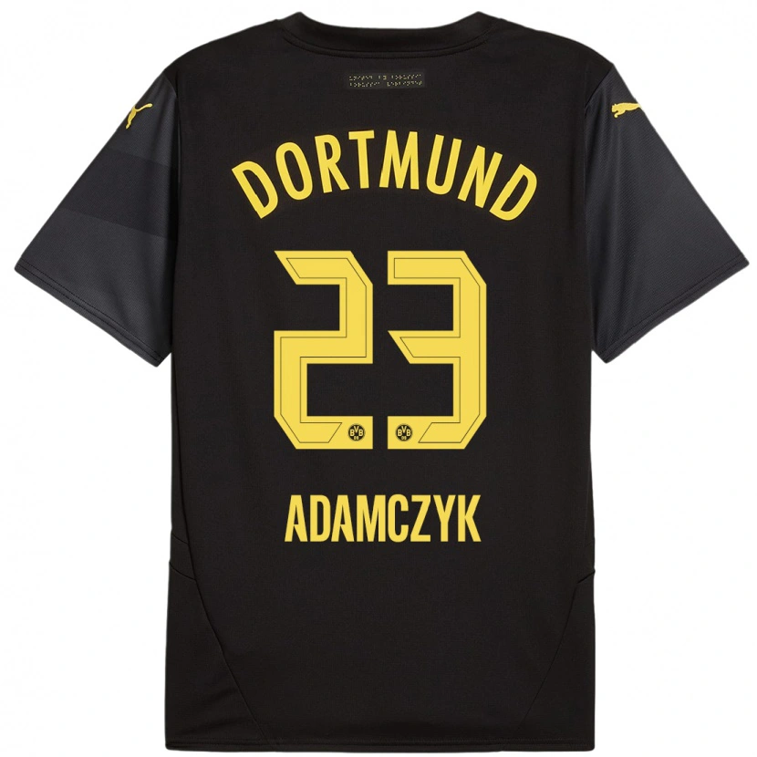 Danxen Hombre Camiseta Nico Adamczyk #23 Negro Amarillo 2ª Equipación 2024/25 La Camisa México