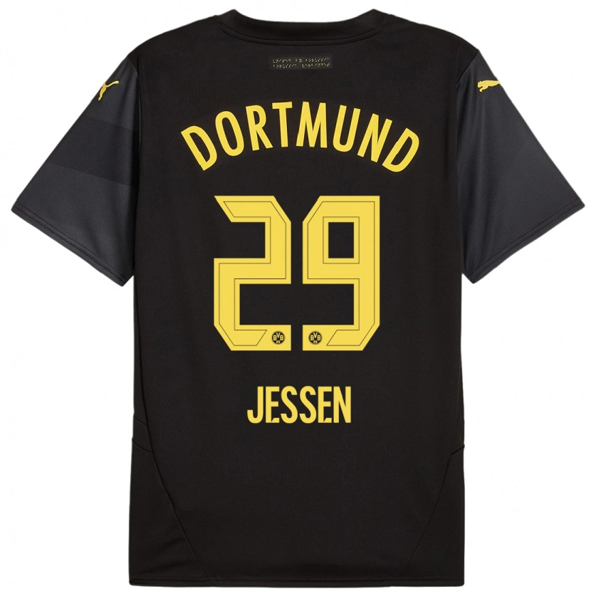 Danxen Hombre Camiseta Niklas Jessen #29 Negro Amarillo 2ª Equipación 2024/25 La Camisa México
