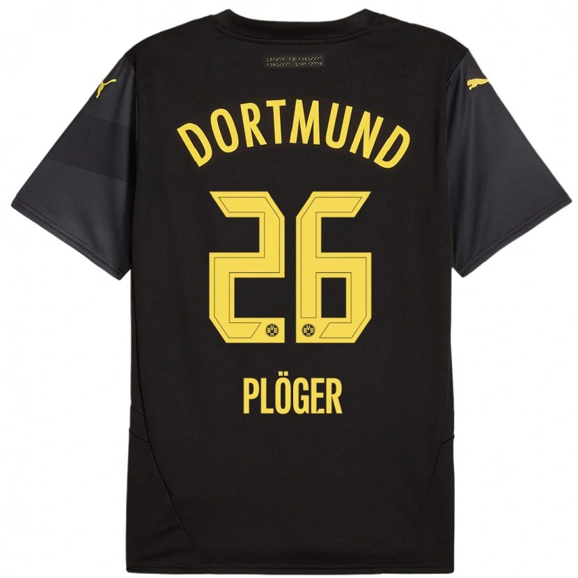 Danxen Hombre Camiseta Dustin Plöger #26 Negro Amarillo 2ª Equipación 2024/25 La Camisa México