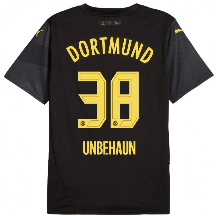 Danxen Hombre Camiseta Luca Unbehaun #38 Negro Amarillo 2ª Equipación 2024/25 La Camisa México