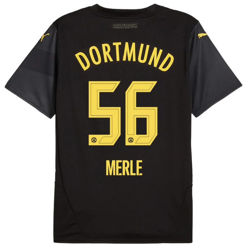 Danxen Hombre Camiseta Albers Merle #56 Negro Amarillo 2ª Equipación 2024/25 La Camisa México