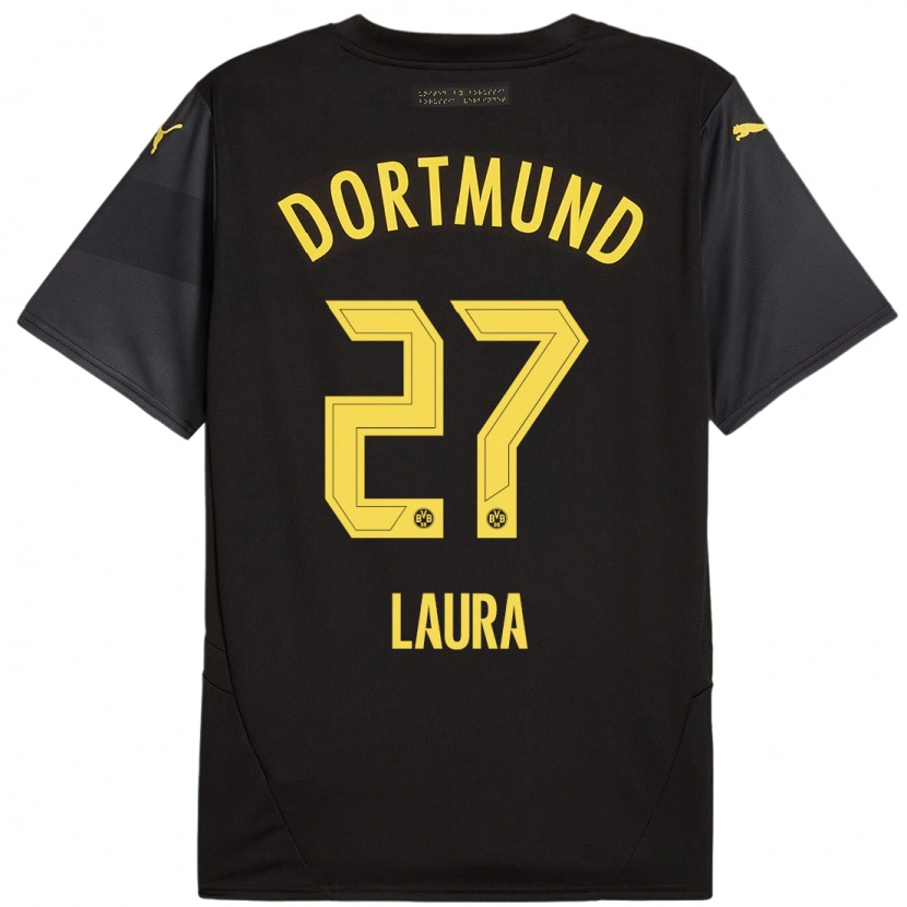 Danxen Hombre Camiseta Van Der Heijden Laura #27 Negro Amarillo 2ª Equipación 2024/25 La Camisa México