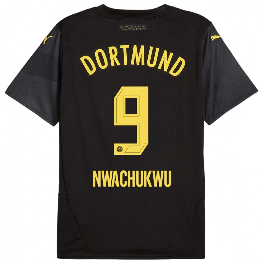 Danxen Hombre Camiseta Isaak Nwachukwu #9 Negro Amarillo 2ª Equipación 2024/25 La Camisa México