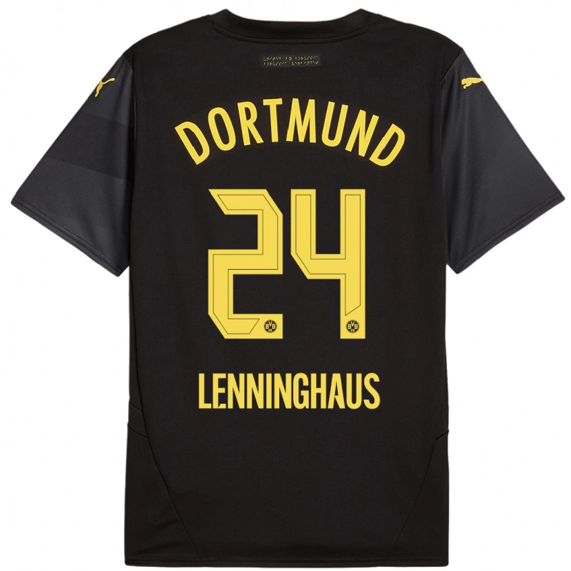 Danxen Hombre Camiseta Mika Lenninghaus #24 Negro Amarillo 2ª Equipación 2024/25 La Camisa México