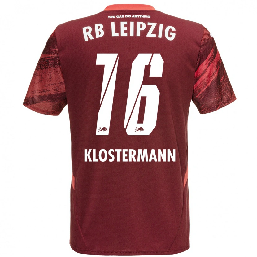 Danxen Hombre Camiseta Lukas Klostermann #16 Borgoña 2ª Equipación 2024/25 La Camisa México