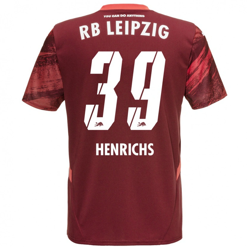 Danxen Hombre Camiseta Benjamin Henrichs #39 Borgoña 2ª Equipación 2024/25 La Camisa México