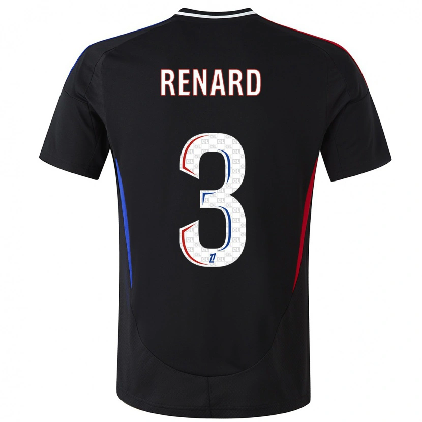 Danxen Hombre Camiseta Wendie Renard #3 Negro 2ª Equipación 2024/25 La Camisa México