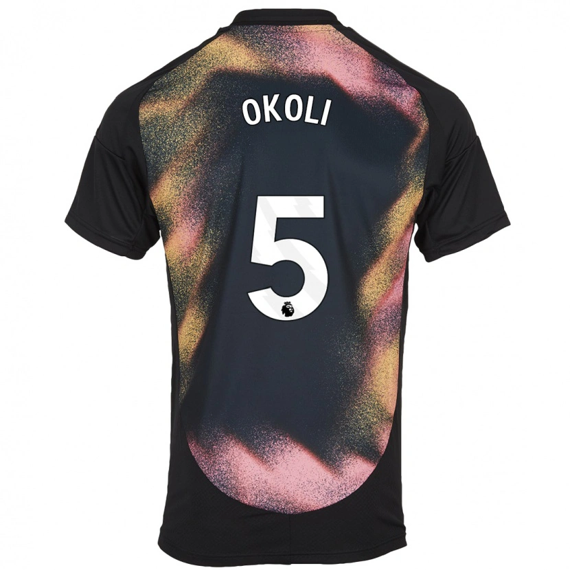 Danxen Hombre Camiseta Caleb Okoli #5 Negro Blanco 2ª Equipación 2024/25 La Camisa México