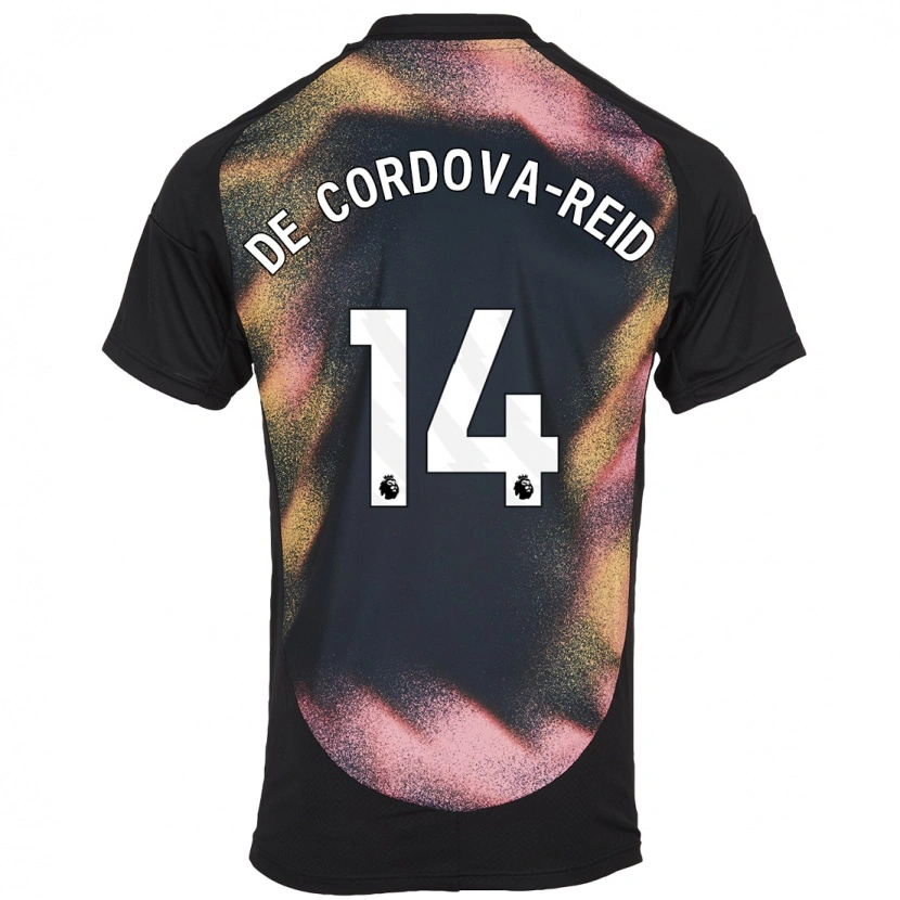 Danxen Hombre Camiseta Bobby De Cordova-Reid #14 Negro Blanco 2ª Equipación 2024/25 La Camisa México