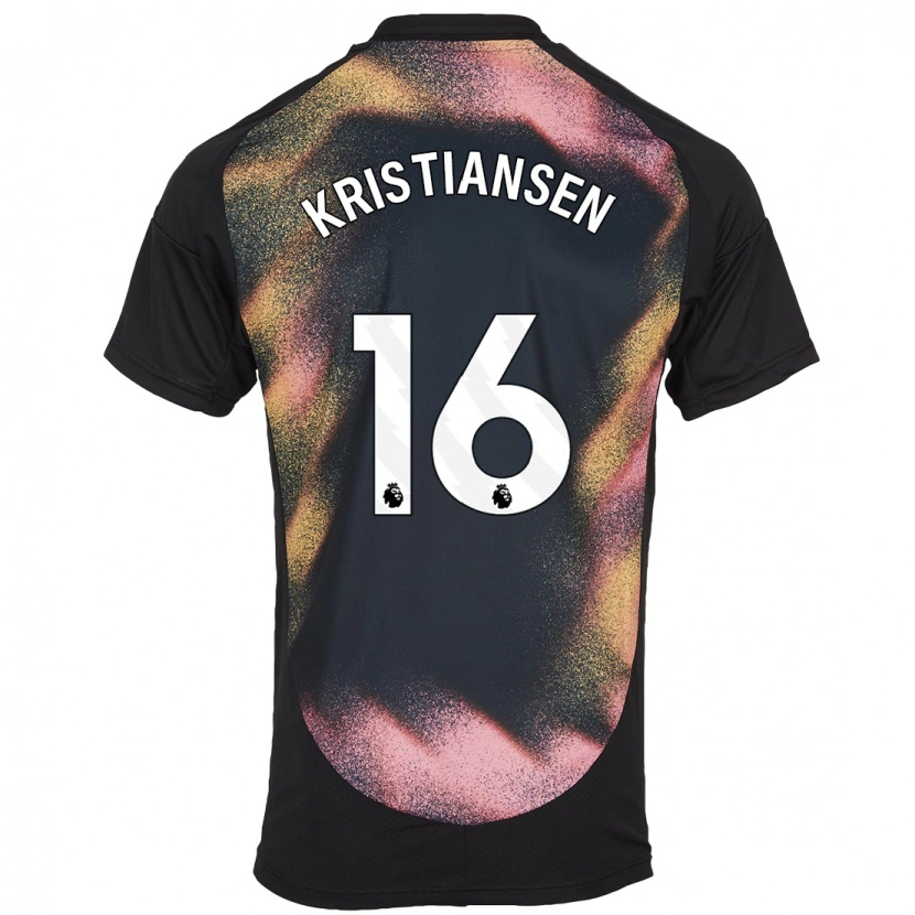 Danxen Hombre Camiseta Victor Kristiansen #16 Negro Blanco 2ª Equipación 2024/25 La Camisa México