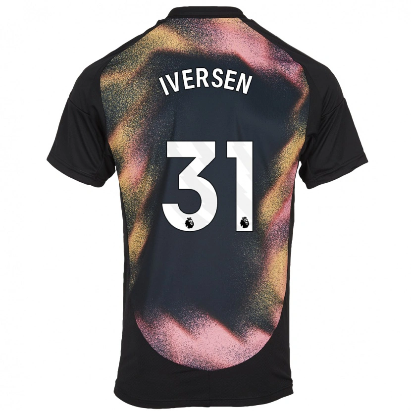 Danxen Hombre Camiseta Daniel Iversen #31 Negro Blanco 2ª Equipación 2024/25 La Camisa México