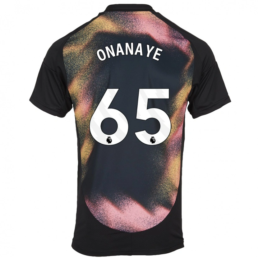 Danxen Hombre Camiseta Toby Onanaye #65 Negro Blanco 2ª Equipación 2024/25 La Camisa México